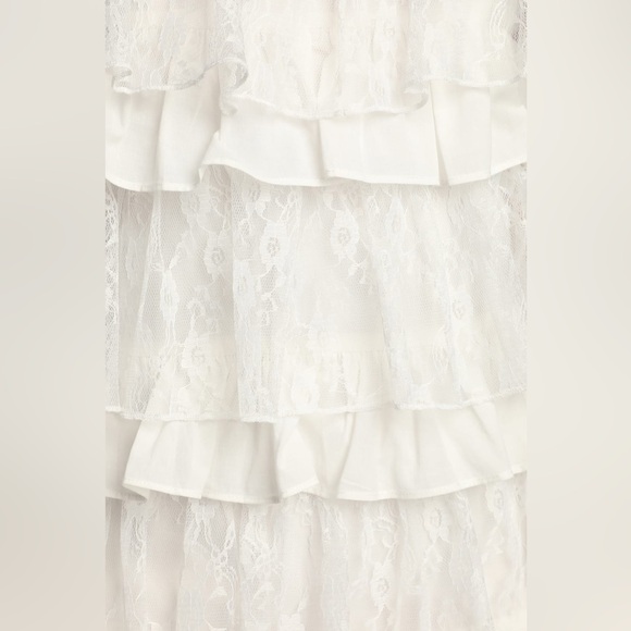 Lulus Layer On the Love White Tiered Lace Sleeveless Mini Dress - Picture 8 of 11
